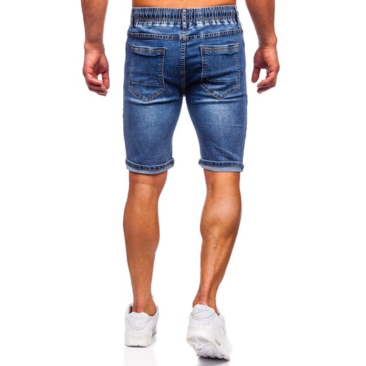 Granatowe krótkie spodenki jeansowe męskie Denley 9315 34/L promocyjna cena Denley