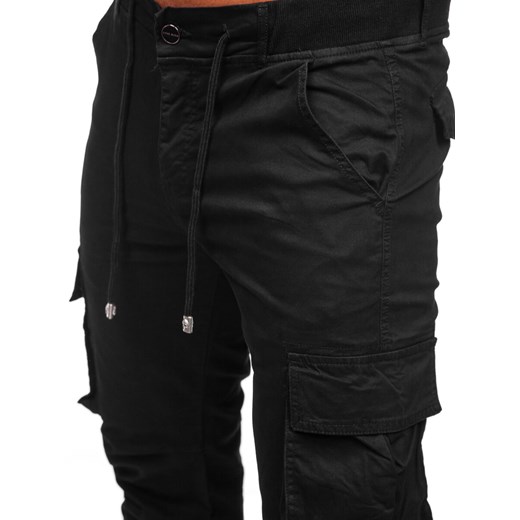 Czarne spodnie joggery bojówki męskie Denley MP0208N 2XL okazja Denley