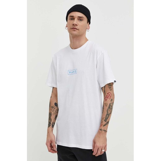 Vans t-shirt bawełniany męski kolor biały z nadrukiem ze sklepu ANSWEAR.com w kategorii T-shirty męskie - zdjęcie 170394622