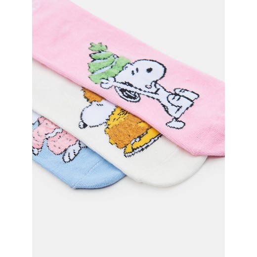 Sinsay - Skarpetki bawełniane Snoopy 3 pack - wielobarwny Sinsay 36/38 Sinsay okazja