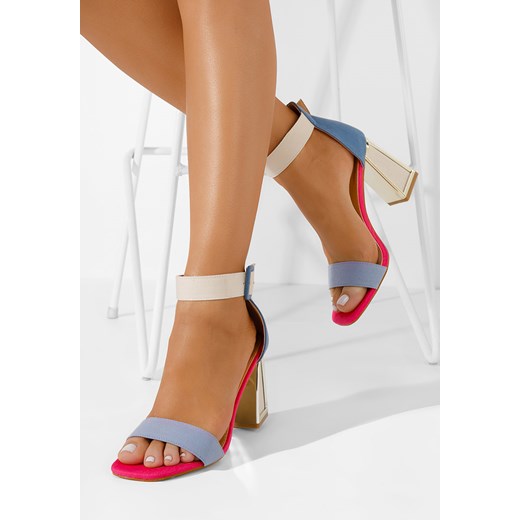 Wielokolorowy sandały na słupku Brielle V3 ze sklepu Zapatos w kategorii Sandały damskie - zdjęcie 170395150