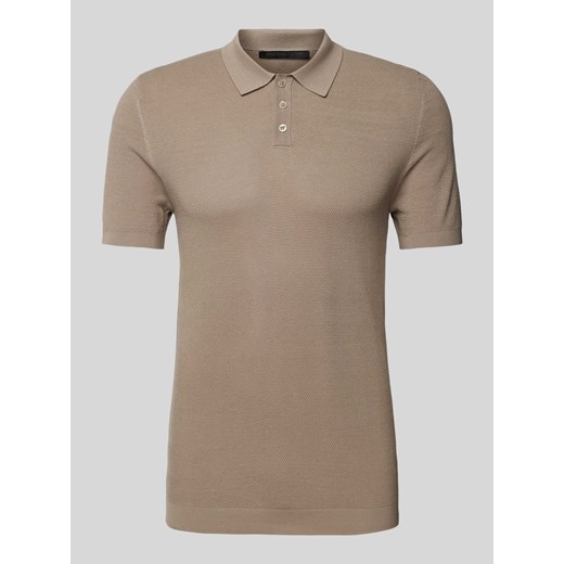 Koszulka polo o kroju slim fit z fakturowanym wzorem model ‘Triton’ ze sklepu Peek&Cloppenburg  w kategorii T-shirty męskie - zdjęcie 170395621