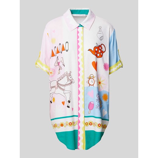 Bluzka lniana z nadrukiem z motywem ze sklepu Peek&Cloppenburg  w kategorii Koszule damskie - zdjęcie 170395653