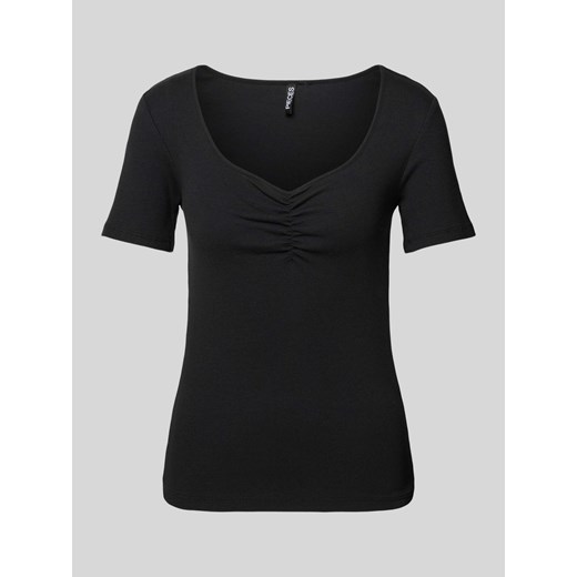 T-shirt z prążkowaniem model ‘TANIA’ ze sklepu Peek&Cloppenburg  w kategorii Bluzki damskie - zdjęcie 170395850