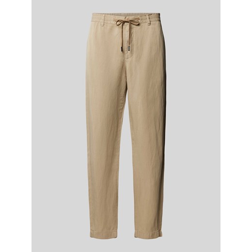 Spodnie materiałowe z mieszanki lyocellu i lnu model ‘Saturn’ ze sklepu Peek&Cloppenburg  w kategorii Spodnie męskie - zdjęcie 170396060