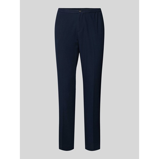 Spodnie materiałowe o kroju regular fit z fakturowanym wzorem model ‘HARLEM’ ze sklepu Peek&Cloppenburg  w kategorii Spodnie męskie - zdjęcie 170396220