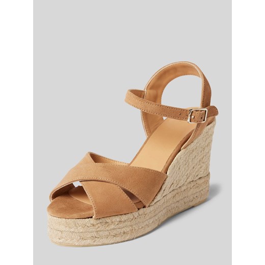 Buty na koturnie ze skóry model ‘BLAUDELL’ ze sklepu Peek&Cloppenburg  w kategorii Sandały damskie - zdjęcie 170396314