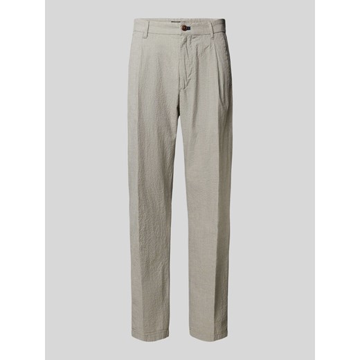 Spodnie materiałowe o luźnym kroju z fakturowanym wzorem model ‘LEAD’ ze sklepu Peek&Cloppenburg  w kategorii Spodnie męskie - zdjęcie 170396863