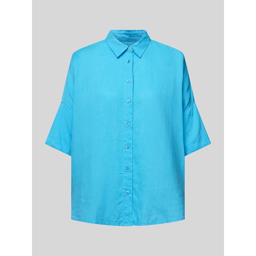 Bluzka lniana z listwą guzikową na całej długości ze sklepu Peek&Cloppenburg  w kategorii Koszule damskie - zdjęcie 170396962