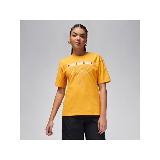 Damski T-shirt z nadrukiem Jordan Flight Heritage - Żółty ze sklepu Nike poland w kategorii Bluzki damskie - zdjęcie 170398252