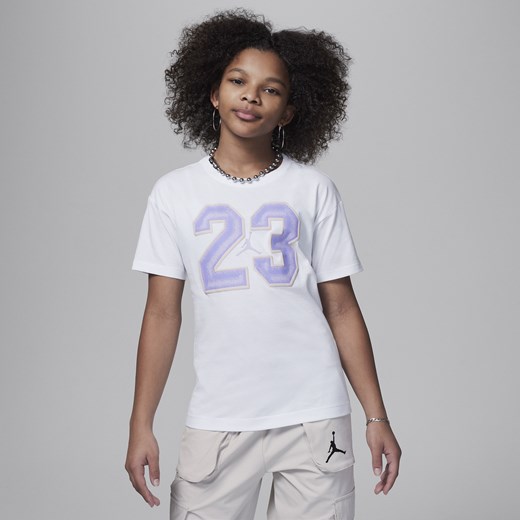 T-shirt dla dużych dzieci z nadrukiem Jordan 23 Flight - Biel Jordan M Nike poland