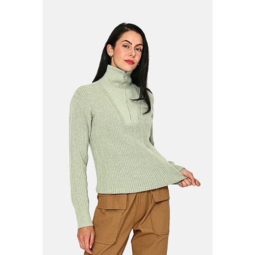 ASSUILI Sweter w kolorze zielonym ze sklepu Limango Polska w kategorii Swetry damskie - zdjęcie 170398883