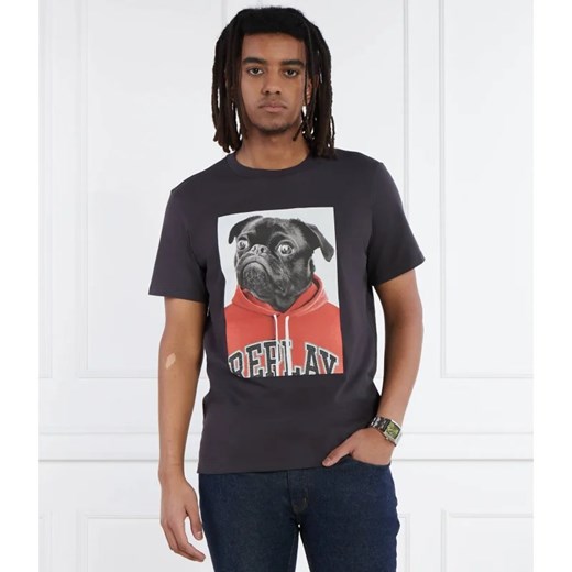 T-shirt męski Replay z bawełny
