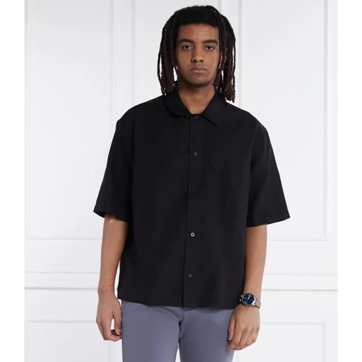 Koszula męska Calvin Klein czarna z krótkim rękawem casual 