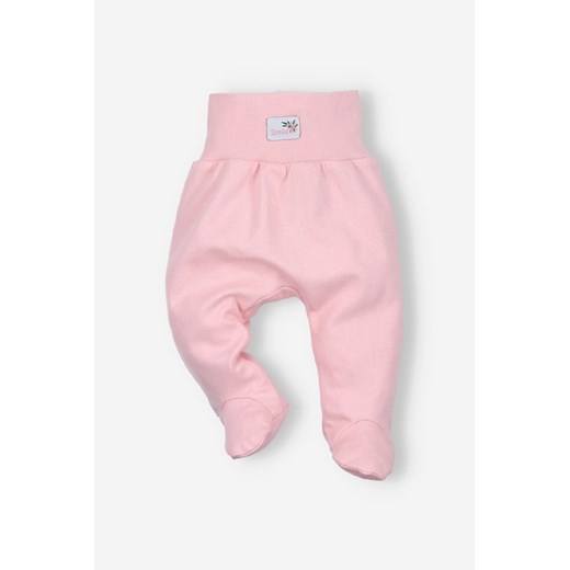 Półśpiochy niemowlęce PINK FLOWERS z bawełny organicznej- różowe ze sklepu 5.10.15 w kategorii Spodnie i półśpiochy - zdjęcie 170405081
