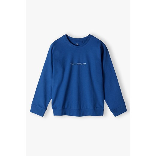 Bluzka chłopięca bawełniania z nadrukiem - niebieska Lincoln & Sharks By 5.10.15. 164 5.10.15