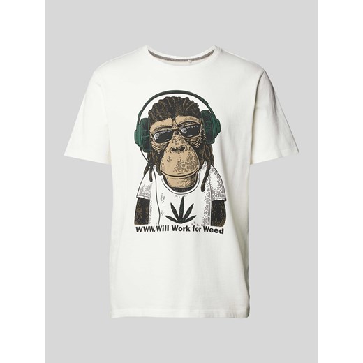 T-shirt z nadrukiem z motywem i napisem ze sklepu Peek&Cloppenburg  w kategorii T-shirty męskie - zdjęcie 170407072
