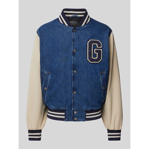 Kurtka baseballowa z imitacji denimu model ‘DENIM VARSITY’ ze sklepu Peek&Cloppenburg  w kategorii Kurtki męskie - zdjęcie 170407094