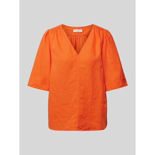 Bluzka z lnu z dekoltem w serek ze sklepu Peek&Cloppenburg  w kategorii Bluzki damskie - zdjęcie 170407150