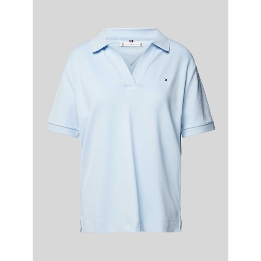 T-shirt z kołnierzem z lamówką ze sklepu Peek&Cloppenburg  w kategorii Bluzki damskie - zdjęcie 170407224