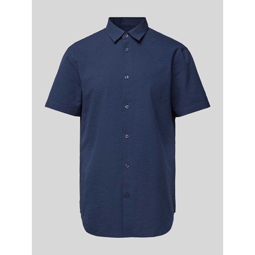 Koszula casualowa o kroju regular fit z fakturowanym wzorem ze sklepu Peek&Cloppenburg  w kategorii Koszule męskie - zdjęcie 170407233
