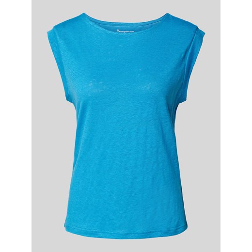 T-shirt z lnu w jednolitym kolorze ze sklepu Peek&Cloppenburg  w kategorii Bluzki damskie - zdjęcie 170407353
