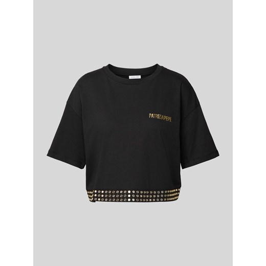 T-shirt krótki z nadrukiem z logo i nitami ze sklepu Peek&Cloppenburg  w kategorii Bluzki damskie - zdjęcie 170407623