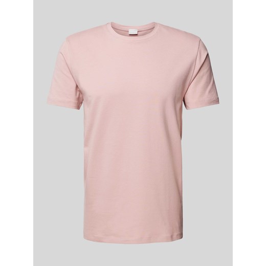 T-shirt z prążkowanym okrągłym dekoltem ze sklepu Peek&Cloppenburg  w kategorii T-shirty męskie - zdjęcie 170407851
