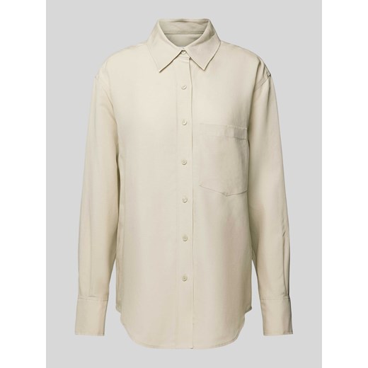 Bluzka koszulowa o kroju regular fit z dodatkiem lnu ze sklepu Peek&Cloppenburg  w kategorii Koszule damskie - zdjęcie 170408062