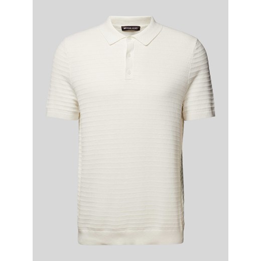 Koszulka polo kroju regular fit z fakturowanym wzorem model ‘TUCK STRIPE’ ze sklepu Peek&Cloppenburg  w kategorii T-shirty męskie - zdjęcie 170408424