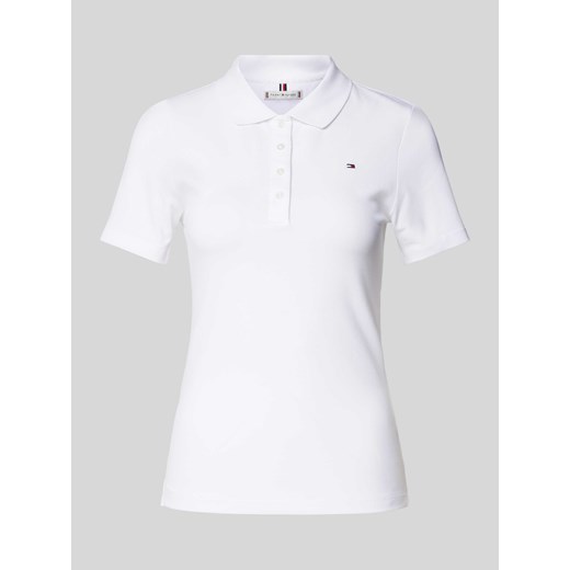 Koszulka polo o kroju slim fit z wyhaftowanym logo model ‘1985’ ze sklepu Peek&Cloppenburg  w kategorii Bluzki damskie - zdjęcie 170408451