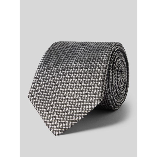 Krawat jedwabny z fakturowanym wzorem ze sklepu Peek&Cloppenburg  w kategorii Krawaty - zdjęcie 170408650