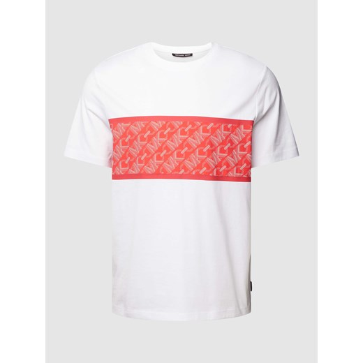T-shirt z nadrukiem z logo model ‘KORS MESH STRIPE’ ze sklepu Peek&Cloppenburg  w kategorii T-shirty męskie - zdjęcie 170408834