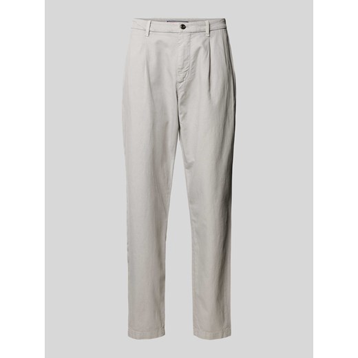 Chinosy o kroju regular fit z zakładkami w pasie model ‘HARLEM’ ze sklepu Peek&Cloppenburg  w kategorii Spodnie męskie - zdjęcie 170408851