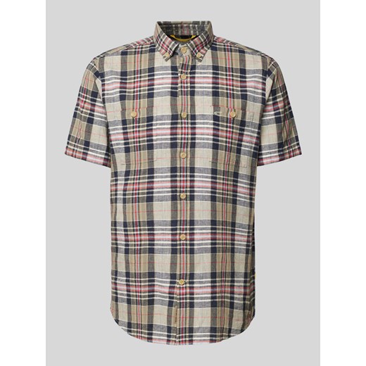 Koszula casualowa z mieszanki lnu i bawełny z kołnierzykiem typu button down ze sklepu Peek&Cloppenburg  w kategorii Koszule męskie - zdjęcie 170409002
