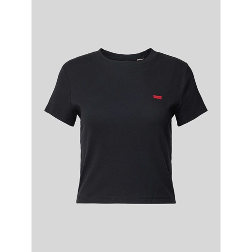 T-shirt z detalem z logo i okrągłym dekoltem ze sklepu Peek&Cloppenburg  w kategorii Bluzki damskie - zdjęcie 170409021