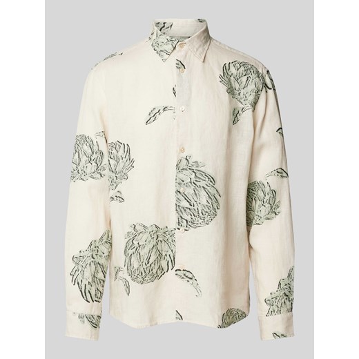 Koszula casualowa z lnu ze wzorem na całej powierzchni ze sklepu Peek&Cloppenburg  w kategorii Koszule męskie - zdjęcie 170409233