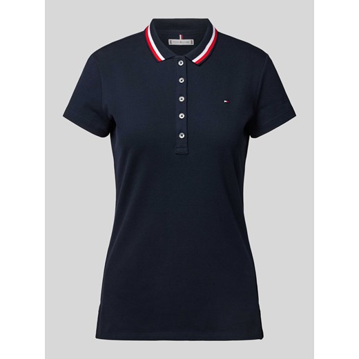 Koszulka polo o kroju slim fit z paskami w kontrastowym kolorze ze sklepu Peek&Cloppenburg  w kategorii Bluzki damskie - zdjęcie 170409471