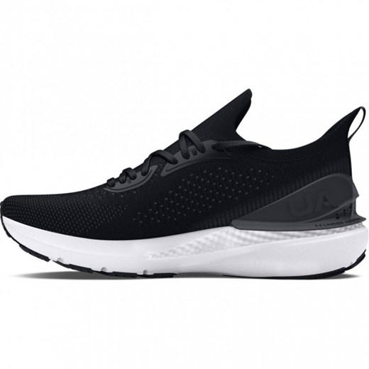 Buty sportowe damskie Under Armour dla biegaczy na płaskiej podeszwie czarne z tkaniny sznurowane