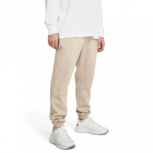 Meskie spodnie dresowe Under Armour UA Icon Fleece Jogger - beżowe ze sklepu Sportstylestory.com w kategorii Spodnie męskie - zdjęcie 170410712