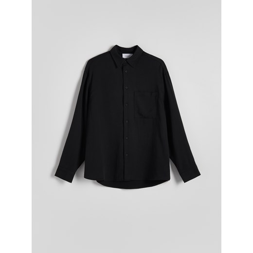 Reserved - Koszula comfort fit z lyocellem - czarny ze sklepu Reserved w kategorii Koszule męskie - zdjęcie 170411833