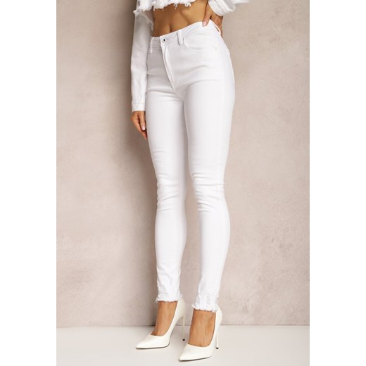 Białe Jeansy Skinny Regular Waist Alernifa ze sklepu Renee odzież w kategorii Jeansy damskie - zdjęcie 170412563