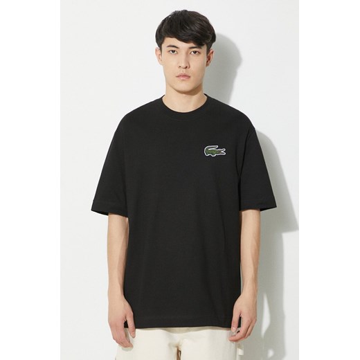 Lacoste t-shirt bawełniany kolor czarny z aplikacją ze sklepu ANSWEAR.com w kategorii T-shirty męskie - zdjęcie 170412771