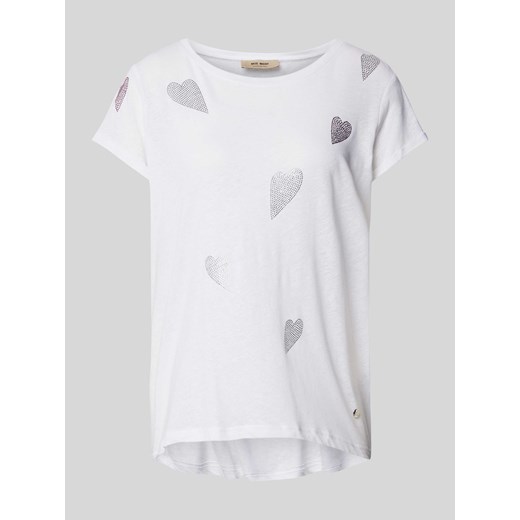 T-shirt z obszyciem kamieniami stras model ‘LAURA’ ze sklepu Peek&Cloppenburg  w kategorii Bluzki damskie - zdjęcie 170413624