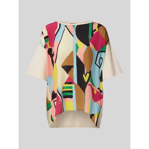 T-shirt z nadrukiem ze wzorem model ‘MALAGA’ ze sklepu Peek&Cloppenburg  w kategorii Bluzki damskie - zdjęcie 170413663