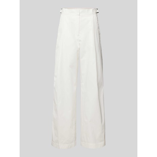 Spodnie materiałowe o rozkloszowanym kroju z zakładkami w pasie ze sklepu Peek&Cloppenburg  w kategorii Spodnie damskie - zdjęcie 170413971