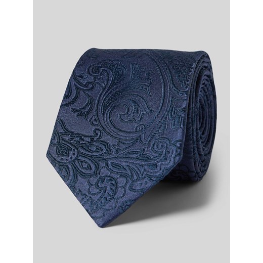 Krawat jedwabny z wyhaftowanym motywem ze sklepu Peek&Cloppenburg  w kategorii Krawaty - zdjęcie 170414100