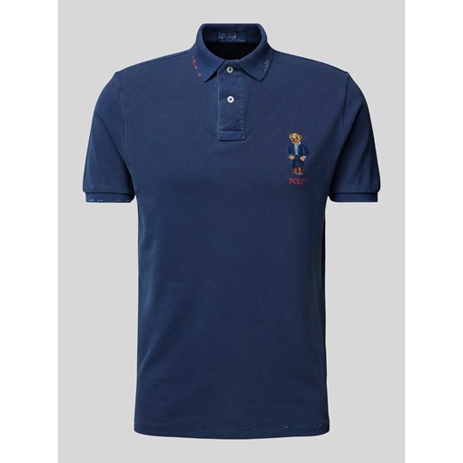 Koszulka polo o kroju custom slim fit z wyhaftowanym logo ze sklepu Peek&Cloppenburg  w kategorii T-shirty męskie - zdjęcie 170414213