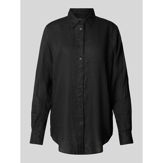 Bluzka lniana z zaokrąglonym dołem model ‘KARRIE’ ze sklepu Peek&Cloppenburg  w kategorii Koszule damskie - zdjęcie 170414343