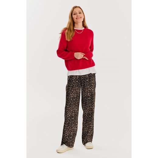 Szerokie spodnie Leopard XS ze sklepu NAOKO w kategorii Spodnie damskie - zdjęcie 170414801